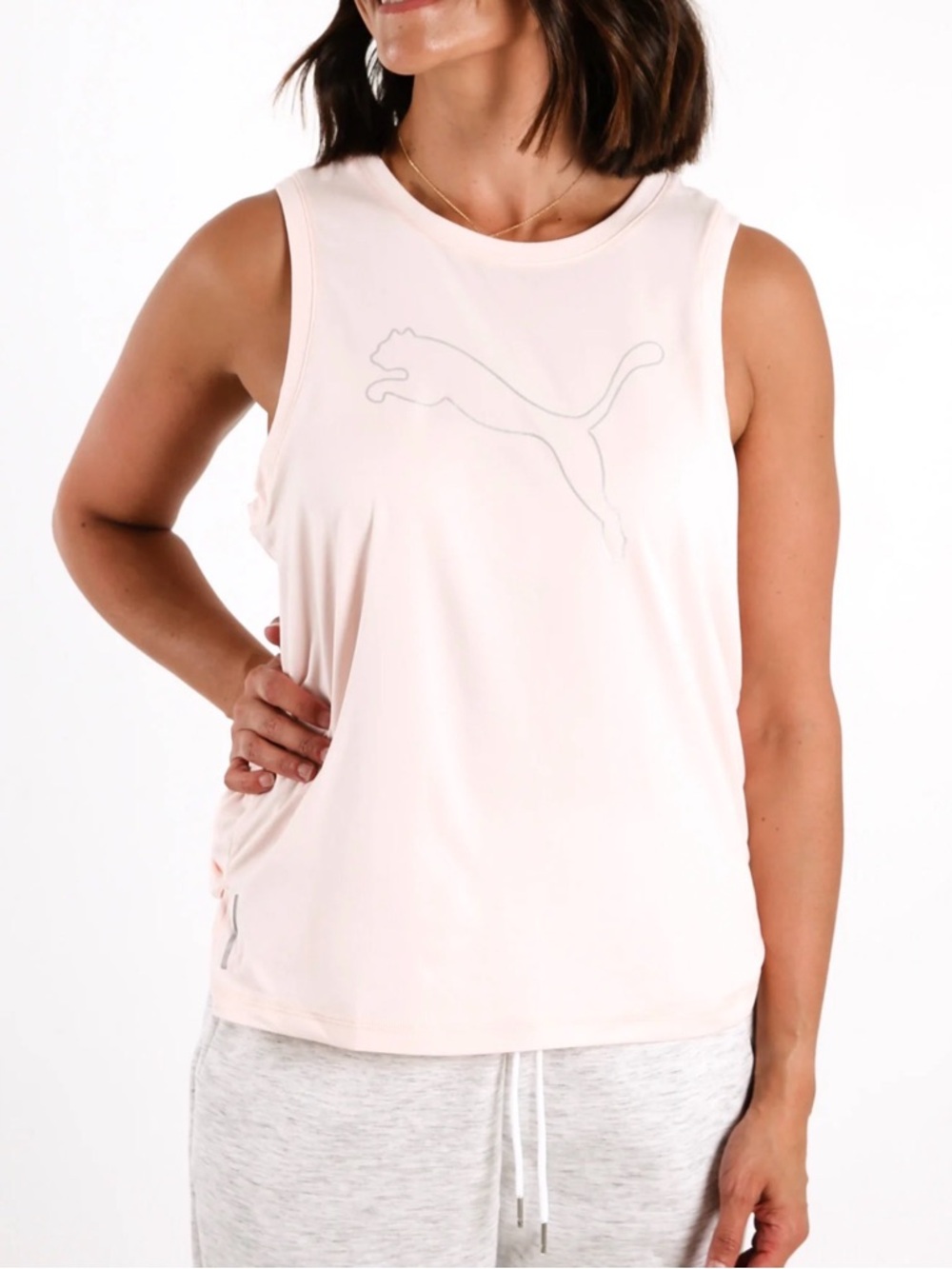Puma Women's Pale Pink Sleeveless Muscle Tee